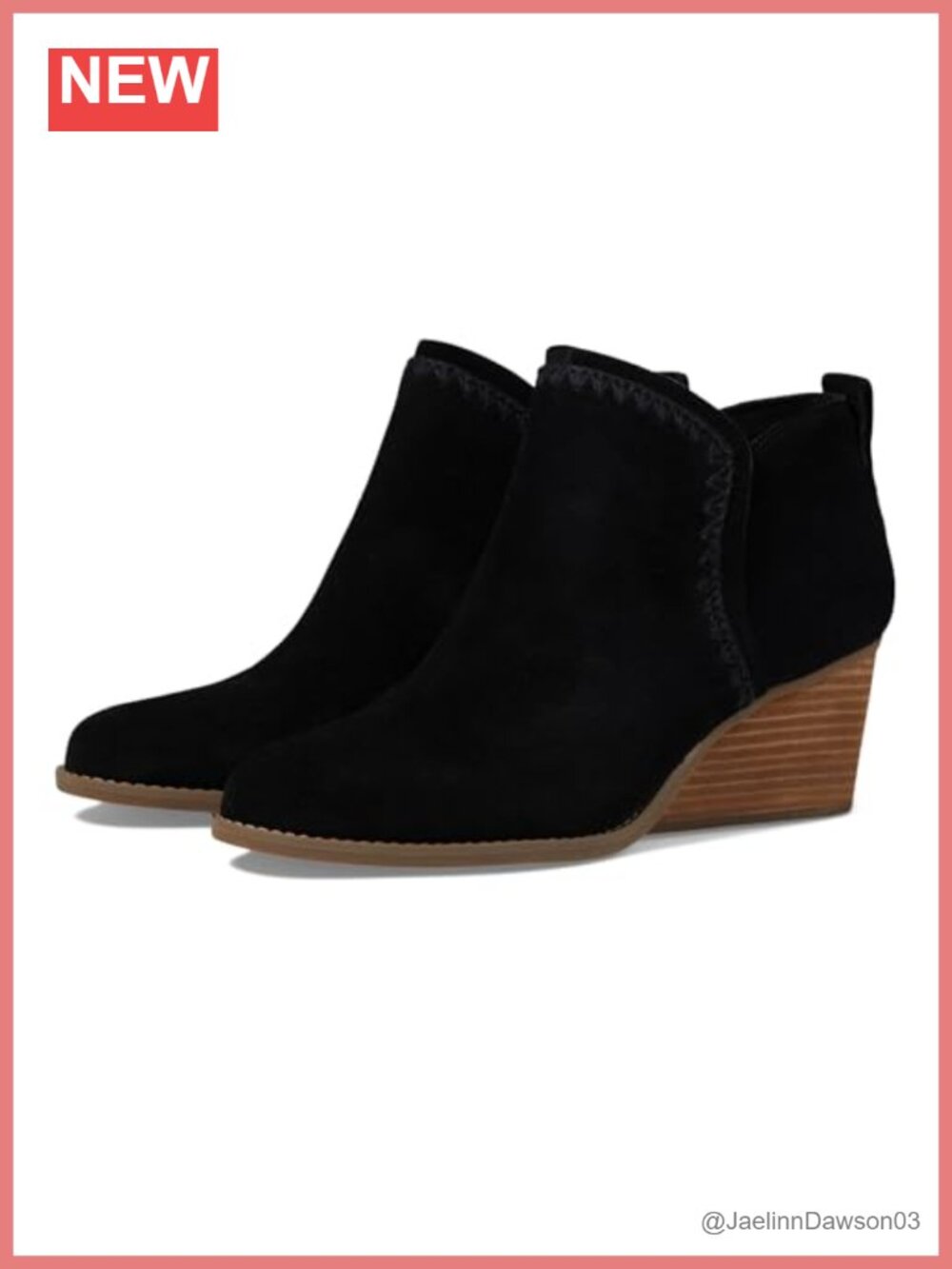 Suede Ankle Bootie with Wedge Heel Slip-On